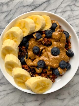 GRANOLA AND ALMOND BUTTER BOWL
