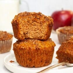 Almond flour apple muffins with crumb topping