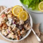 Whole30 Chicken Salad in a white bowl.