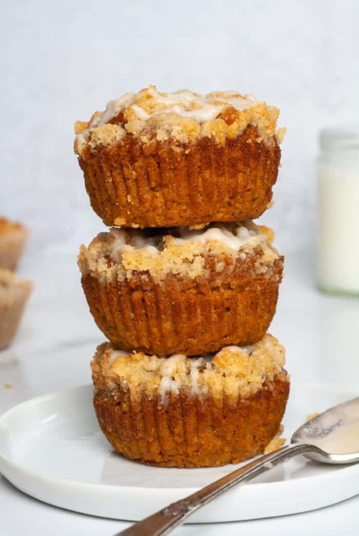 Grain free muffins with streusel topping.