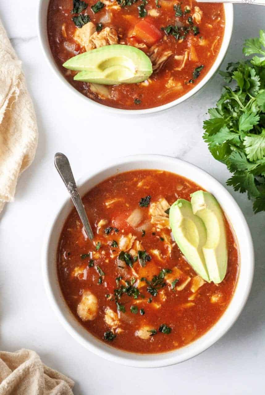 WHOLE30 CHICKEN TORTILLA SOUP - Organically Addison