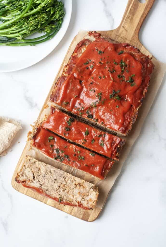 Paleo meatloaf with ketchup