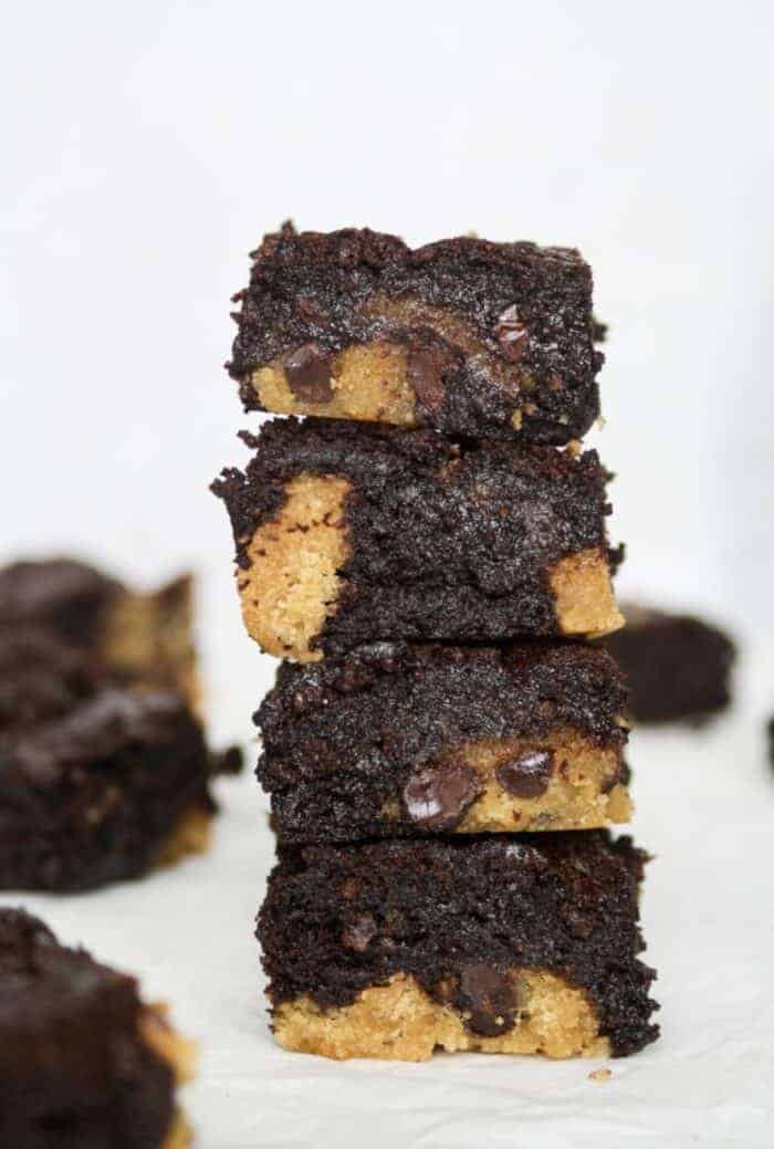 PALEO COOKIE DOUGH STUFFED BROWNIES Organically Addison