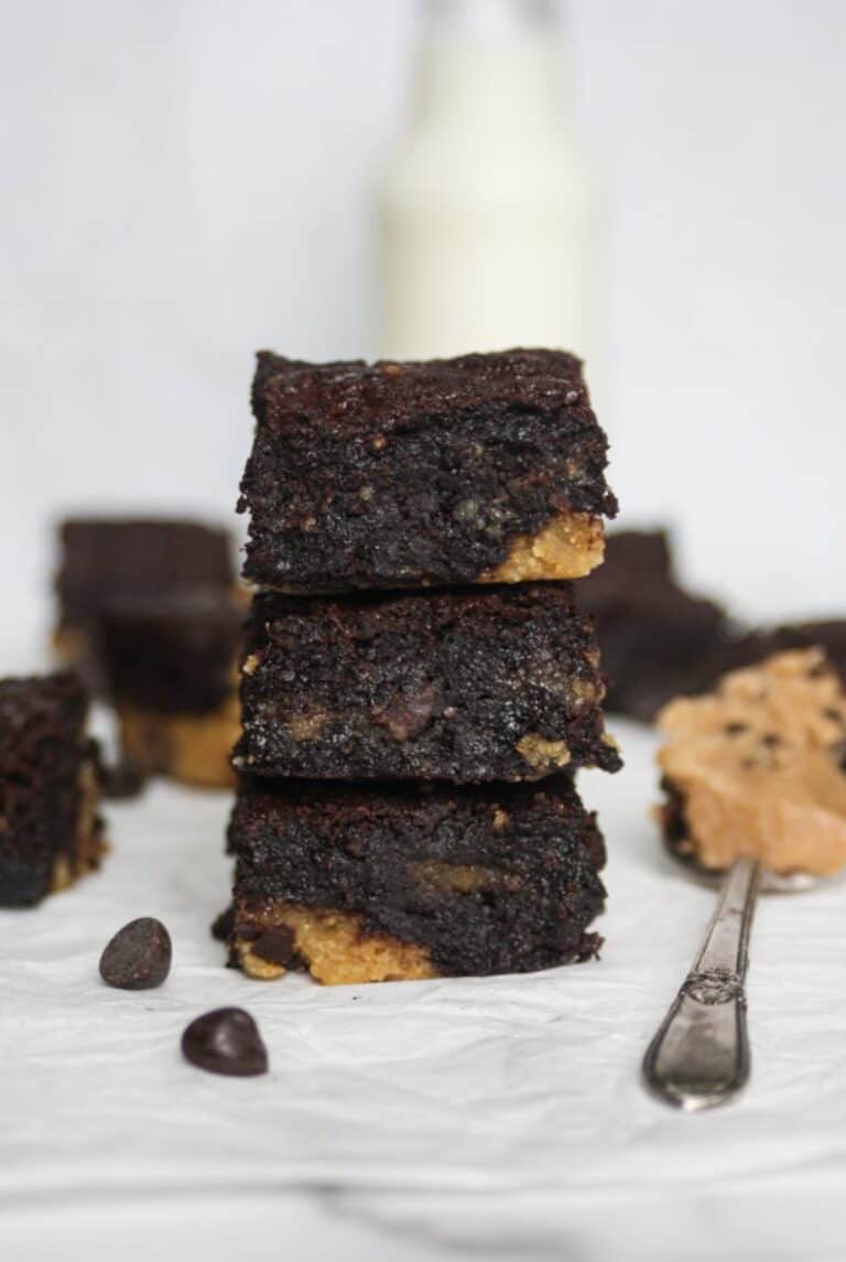 PALEO COOKIE DOUGH STUFFED BROWNIES Organically Addison