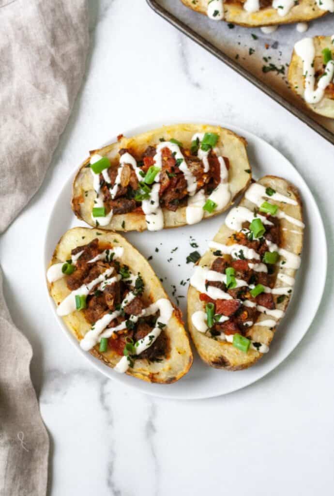 Whole30 approved potatoes with pizza filling