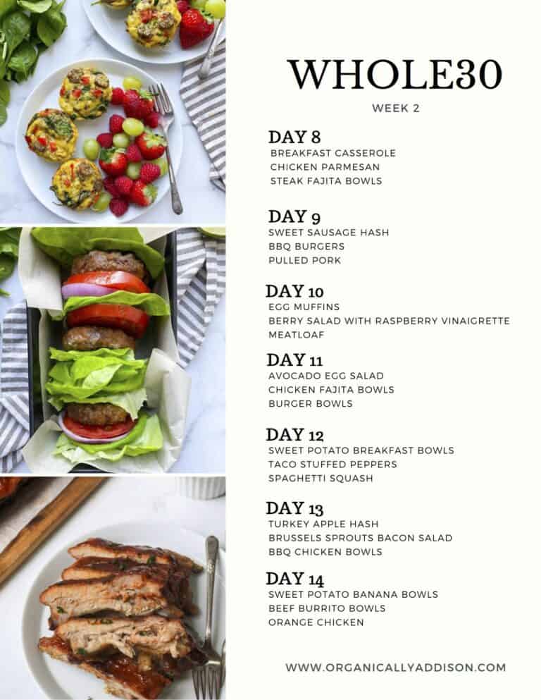 Whole30 Meal Plan Week 2 - Organically Addison