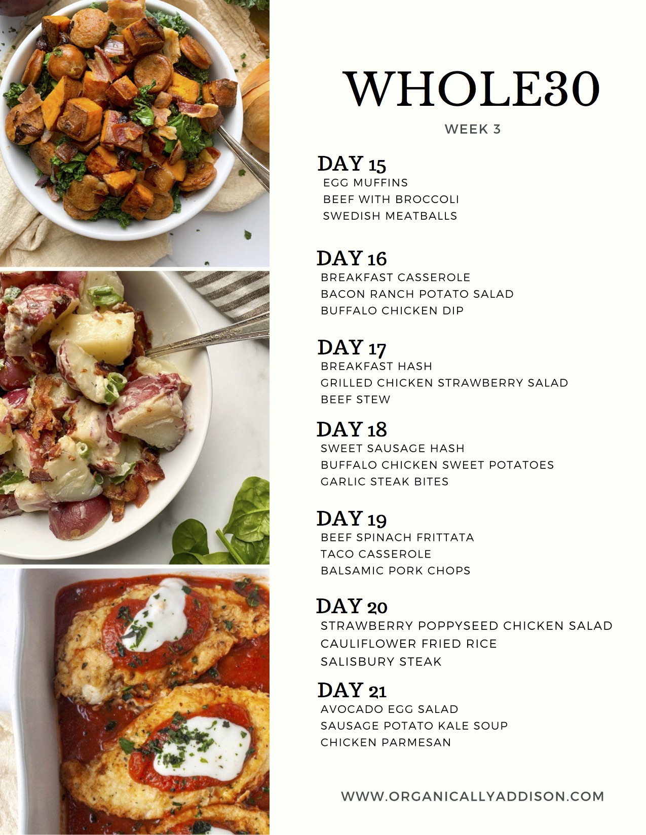 Whole30 Meal Plan Week 1 - Organically Addison