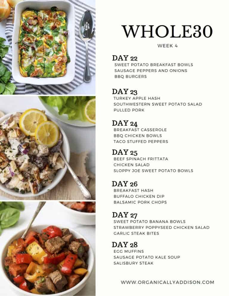 Whole30 Meal Plan Week 4 - Organically Addison