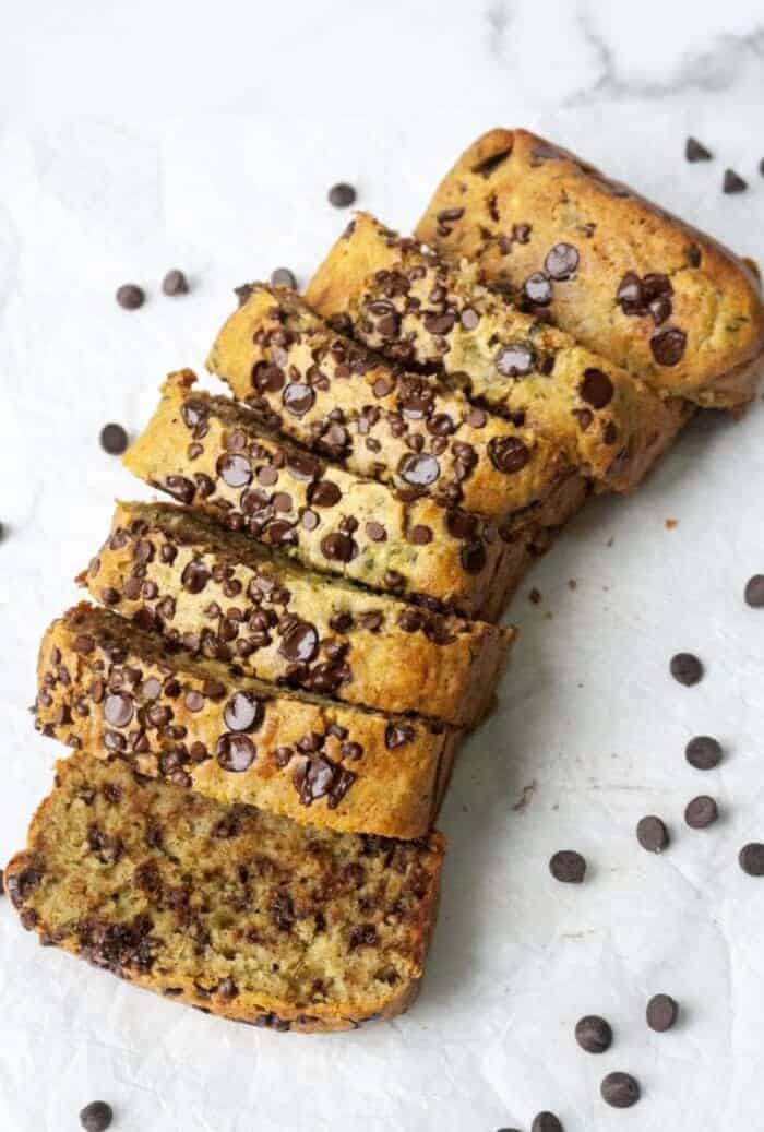 Paleo zucchini bread with chocolate chips