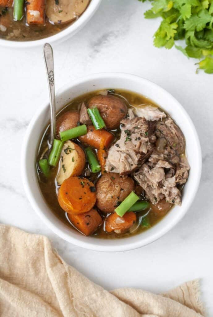 Whole30 Vegetable Pork Soup - Organically Addison