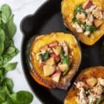 Paleo stuffed acorn squash with apples and sausage