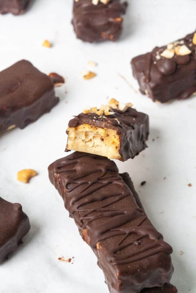 Gluten free homemade Snickers candy bar