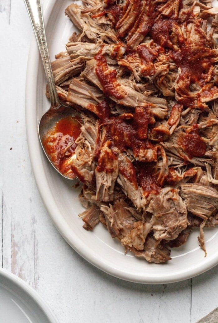 Slow cooker pulled pork with BBQ sauce