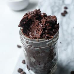 Edible brownie batter in jar