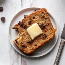Paleo banana bread with butter