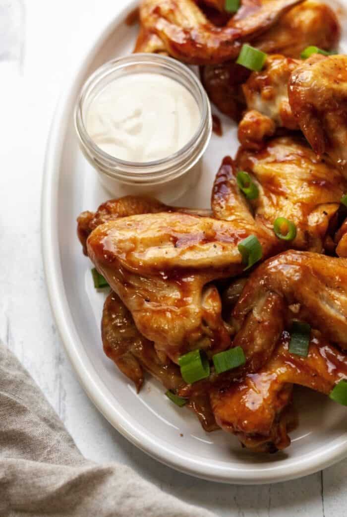 Paleo BBQ wings on plate