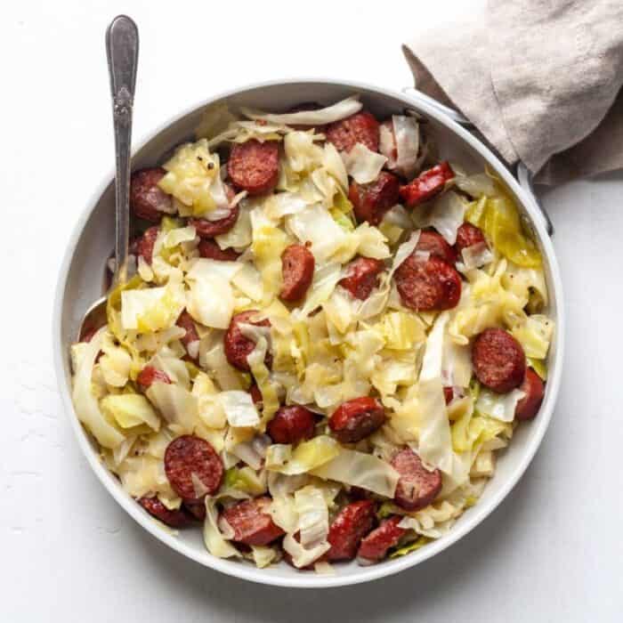 Paleo Braised Cabbage and Sausage (Whole30) Organically Addison