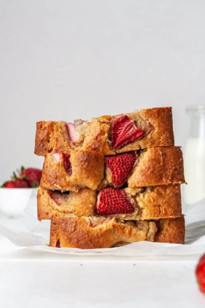 Paleo Strawberry Banana Bread Recipe from Organically Addison