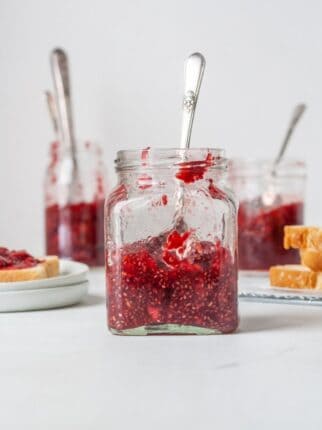 Sugar Free Jelly with Raspberries and Chia Seeds