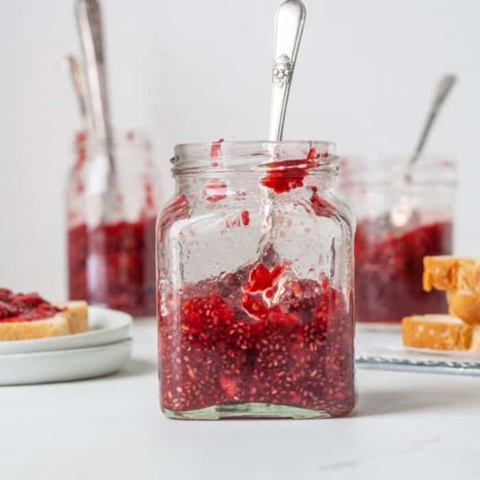 Jelly Raspberry Sugar Free Jelly with Raspberries and Chia Seeds - Organically Addison