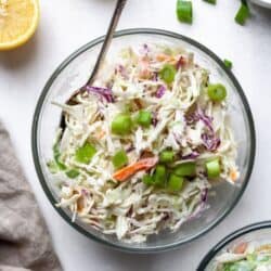 A bowl filled with Whole30 Coleslaw.