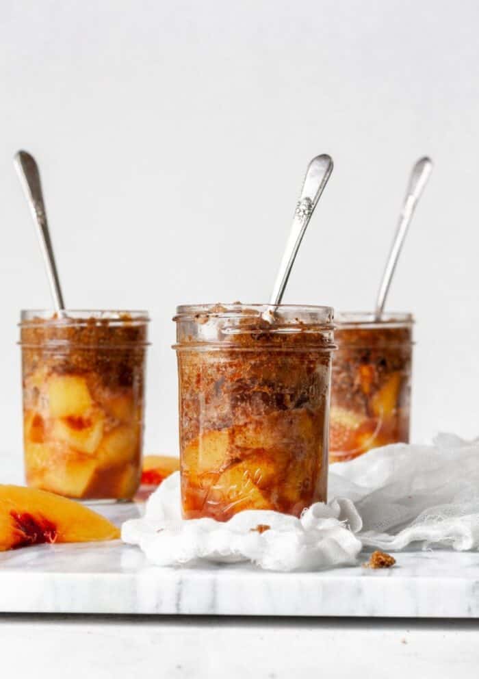 Homemade cobblers with peaches.