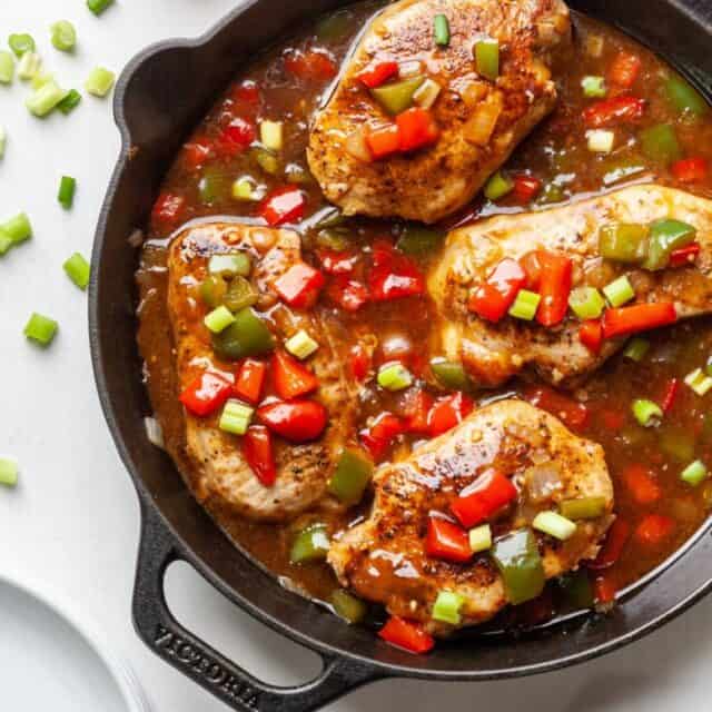 Cajun Smothered Pork Chops (Whole30 & Paleo) Organically Addison