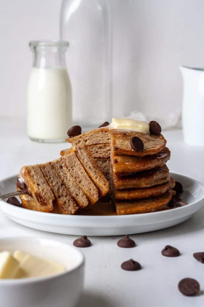 Cassava flour pancakes with chocolate chips