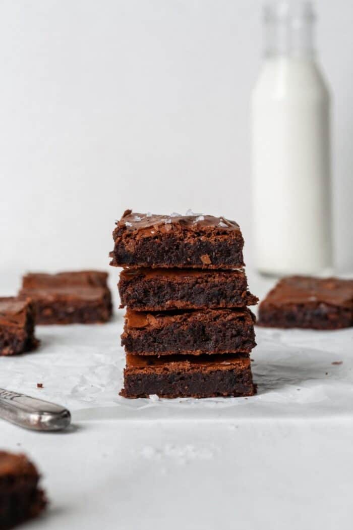 Grain free brownies on parchment paper