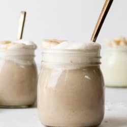 Vegan banana pudding in a jar