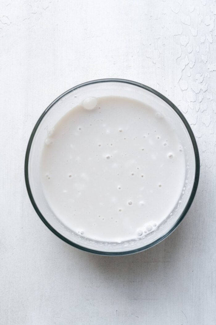 Coconut milk with tapioca flour