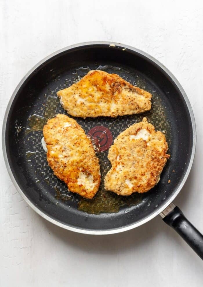 Pan fried chicken breasts