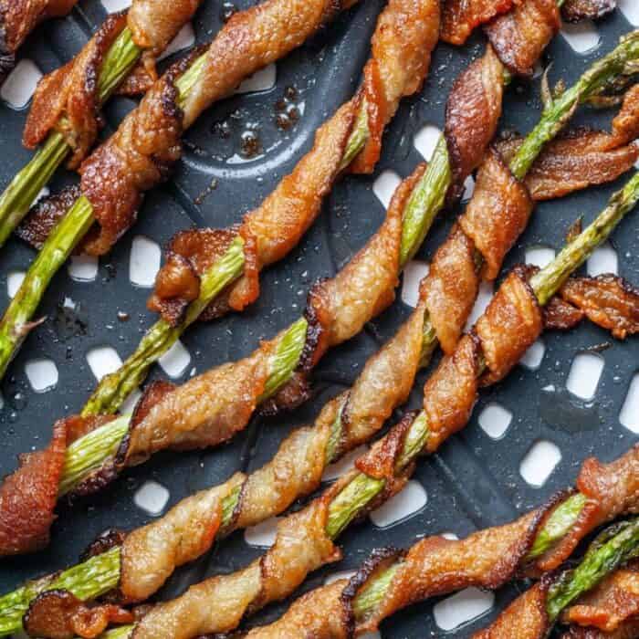 Air Fryer Bacon Wrapped Asparagus (Keto) Organically Addison