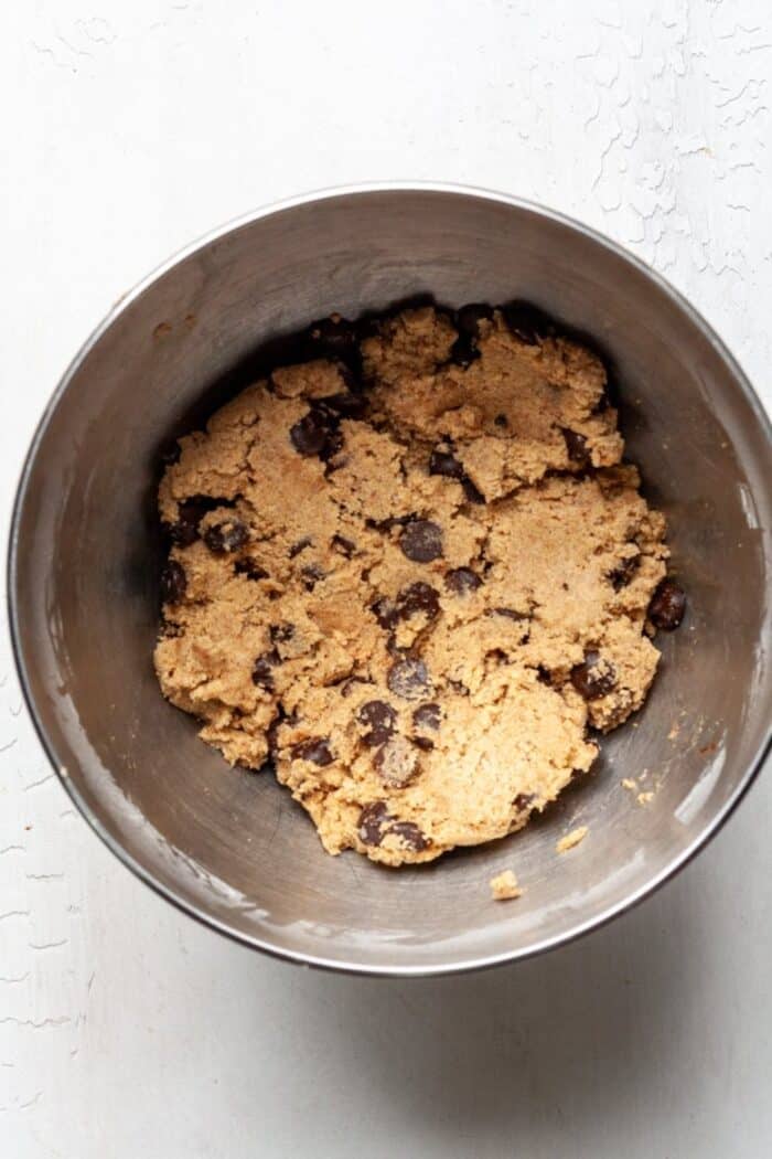 Cassava flour cookie dough with chocolate chips