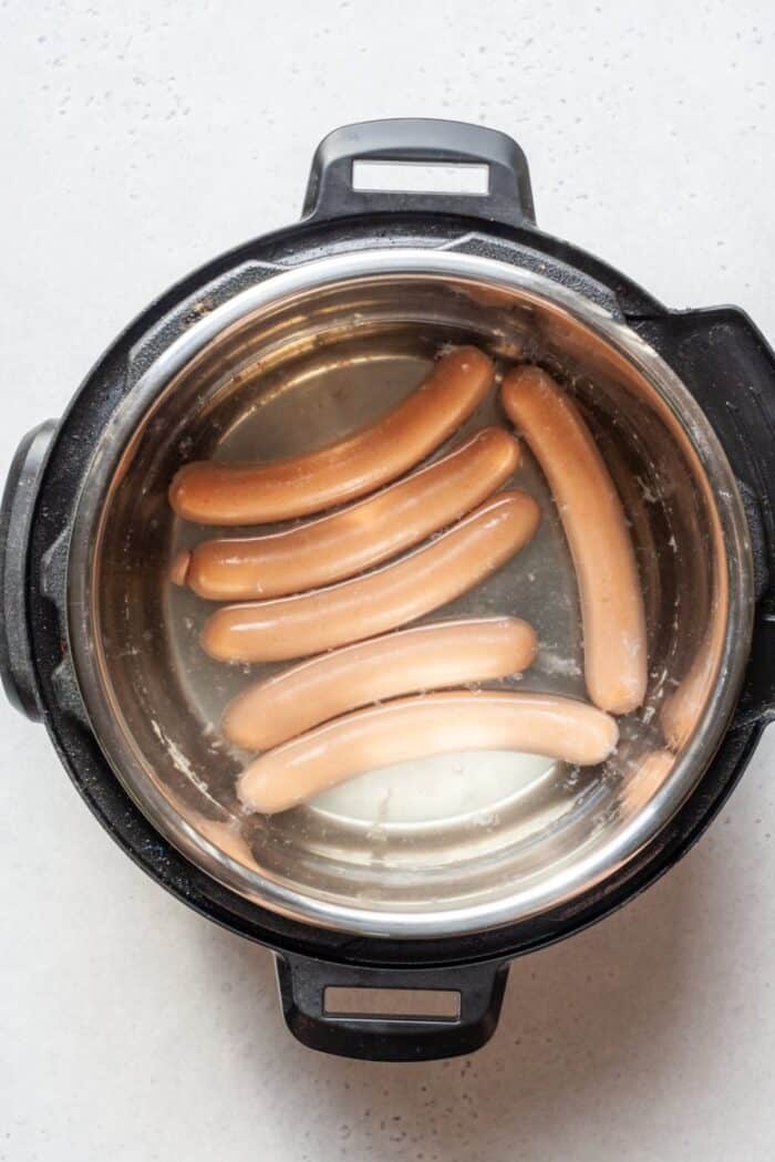Hot dogs and water in Instant Pot