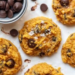 Almond flour pumpkin cookies with chocolate chips