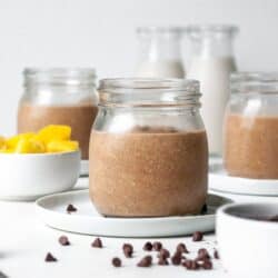 Chocolate smoothie in glass