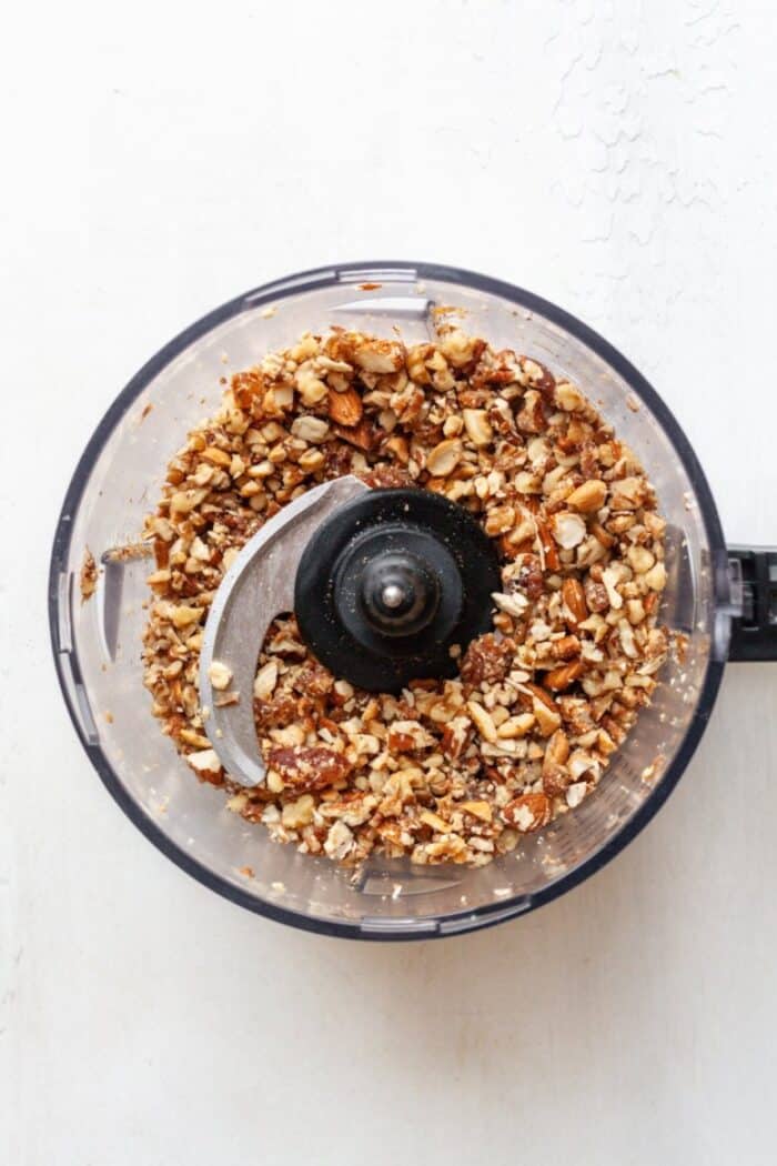 Chopped nuts in food processor
