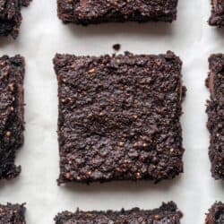 Eggless brownies sliced into squares