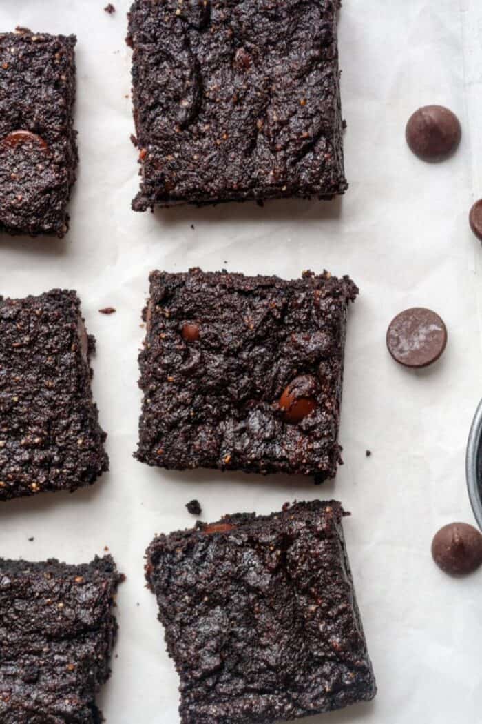 Eggless brownies with chocolate chips