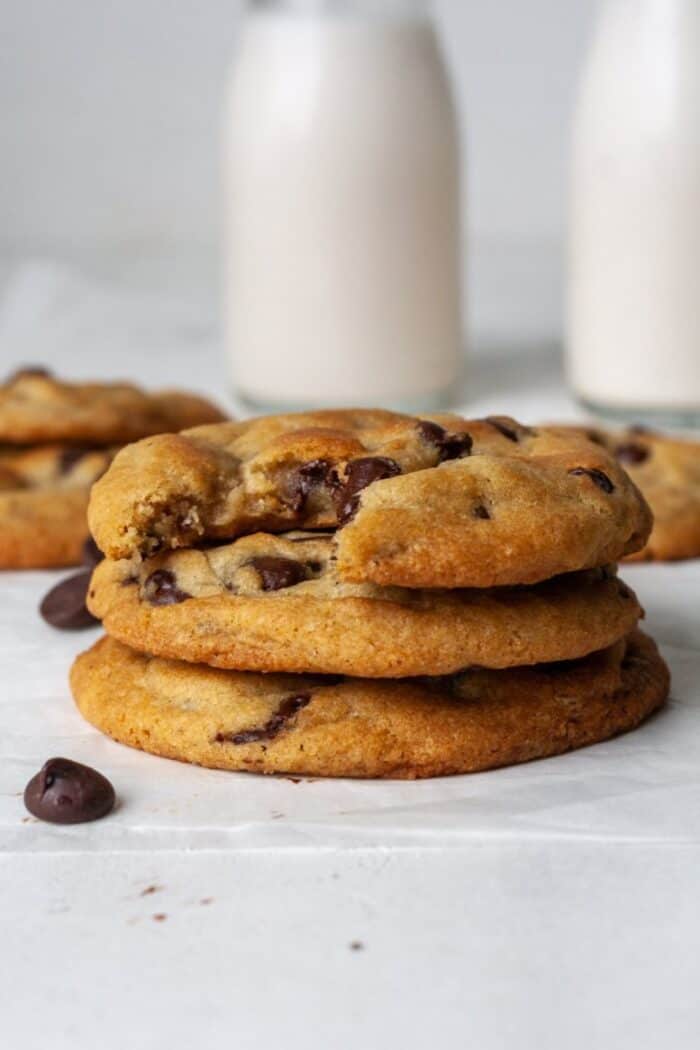 Dairy free chocolate chip cookies with almond milk
