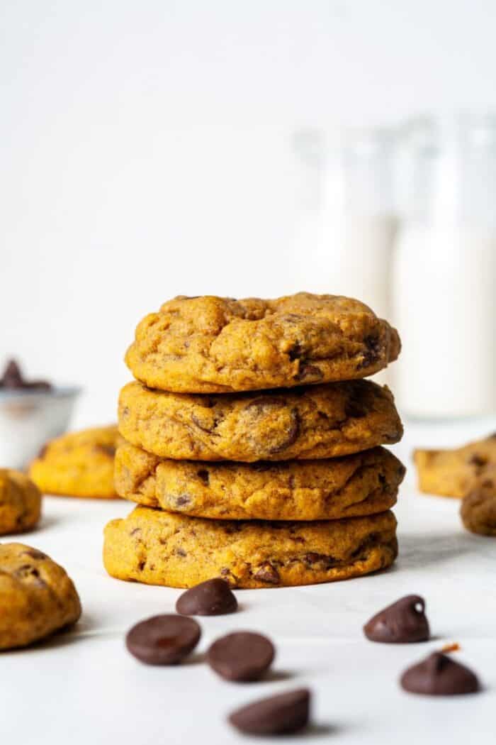 Pumpkin cookies with Vegan chocolate chips