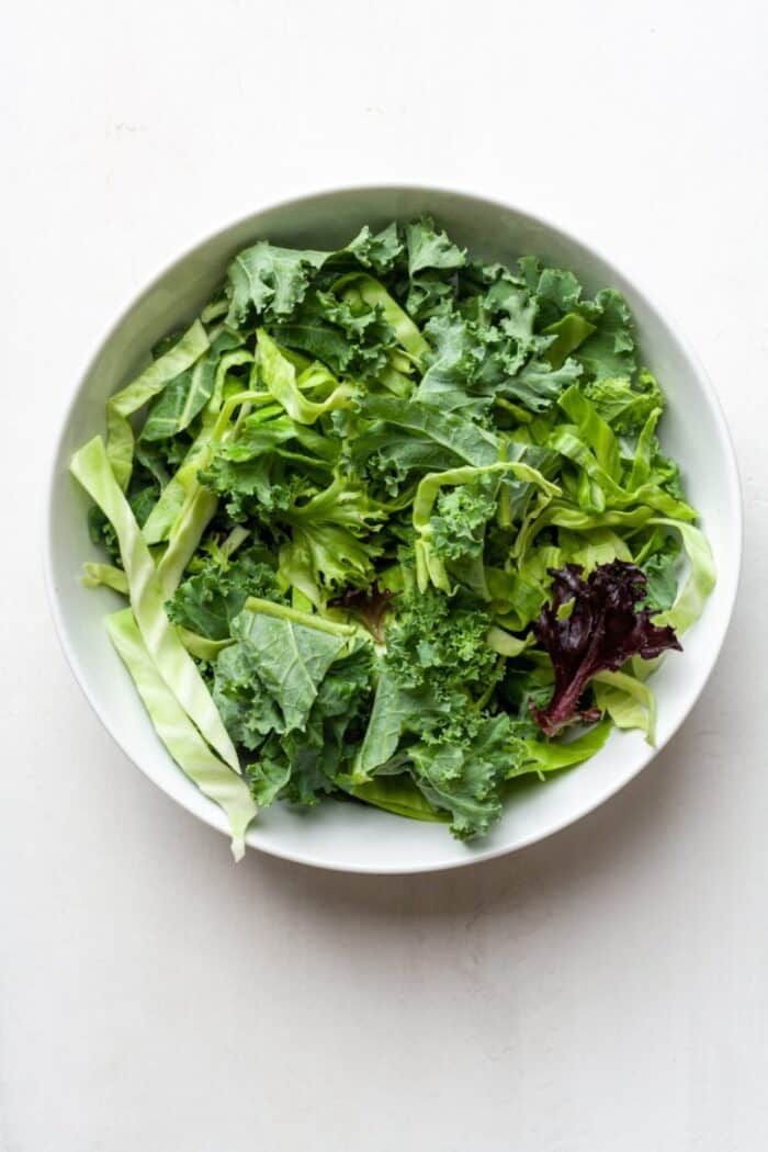 Kale and cabbage in bowl