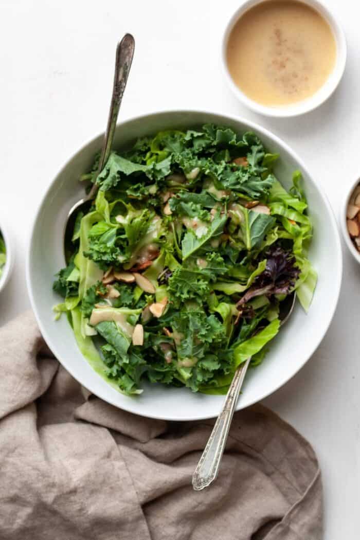 Kale crunch salad with spoons