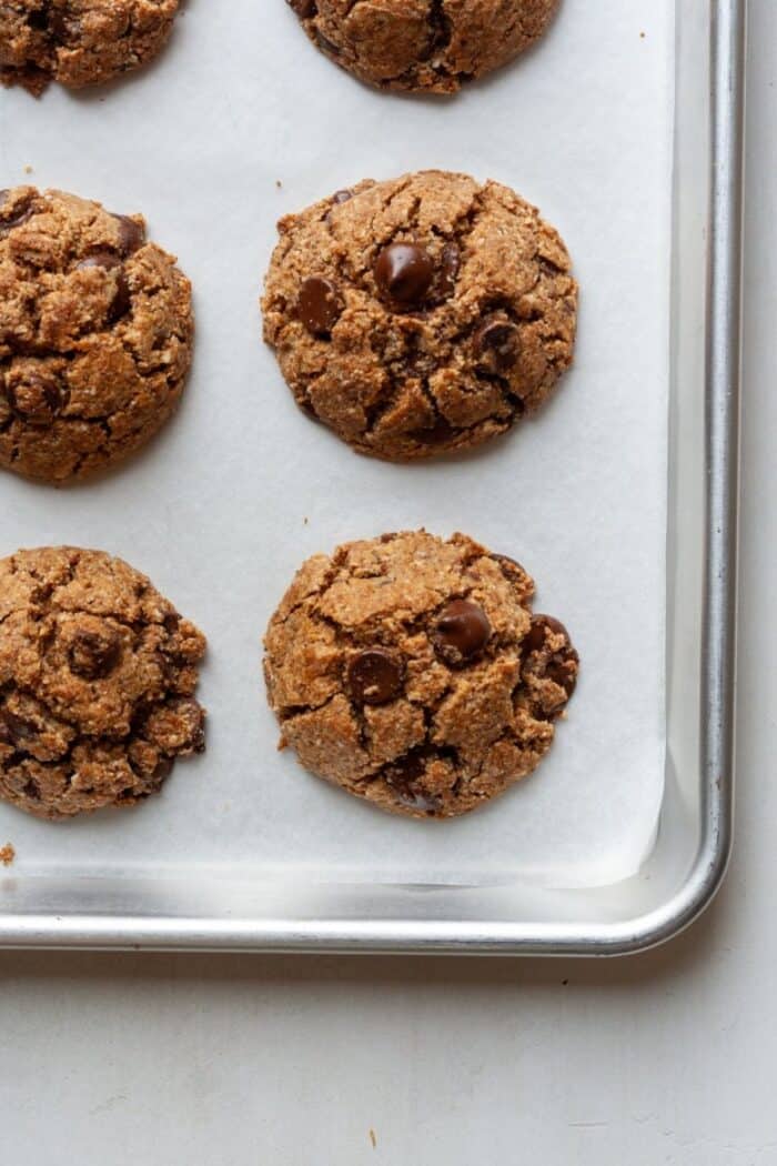 Paleo vegan cookies on baking pan