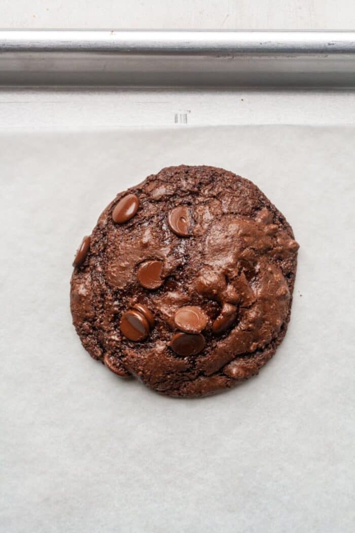 Double chocolate cookie on pan