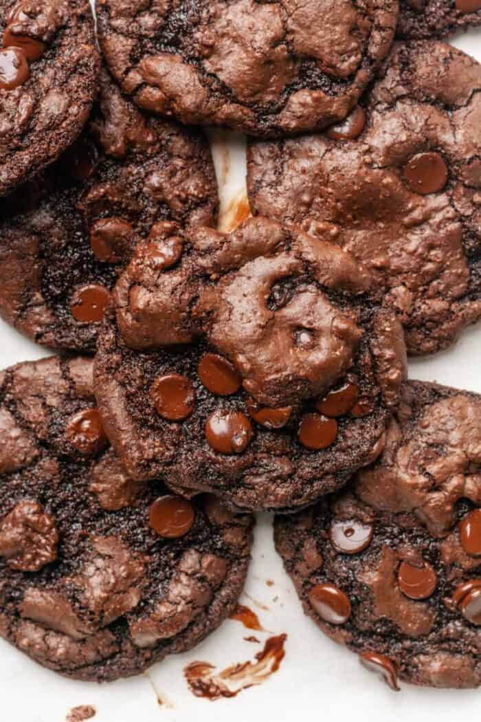 Stack of almond flour chocolate cookies