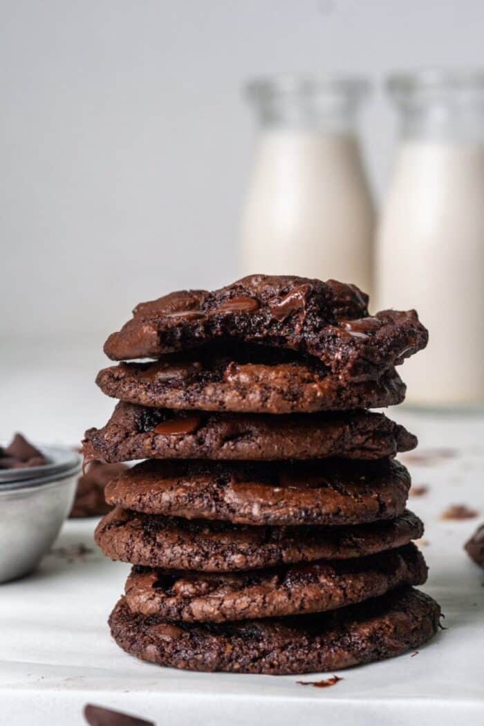Paleo chocolate cookies with milk