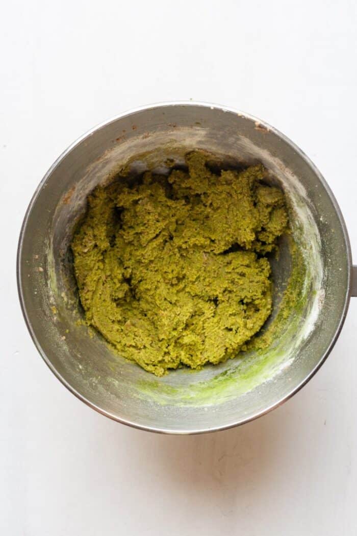 Matcha flavored cookie dough