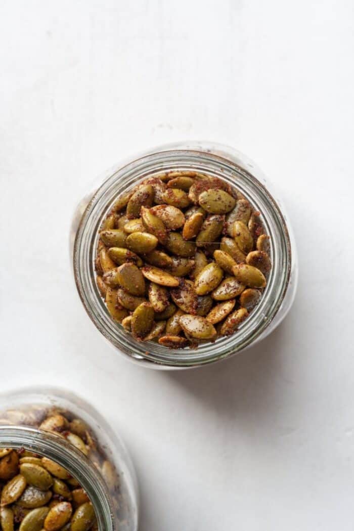 Pepitas seeds in jar